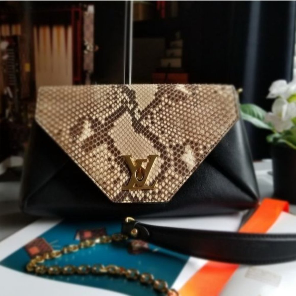 Louis Vuitton Exotic Noir Python Snake Skin Leather